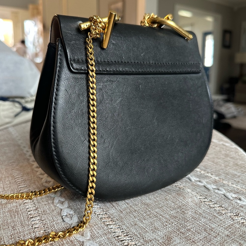 Chloe Mini Drew Crossbody - Black Python Embossed - image 4